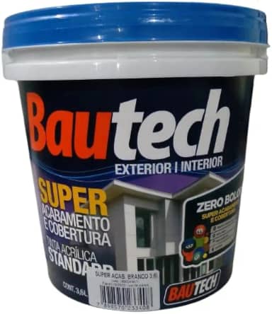Tinta Acrílica Bautech Zero Bolor 3,6l Fosco Antimofo Bautech
