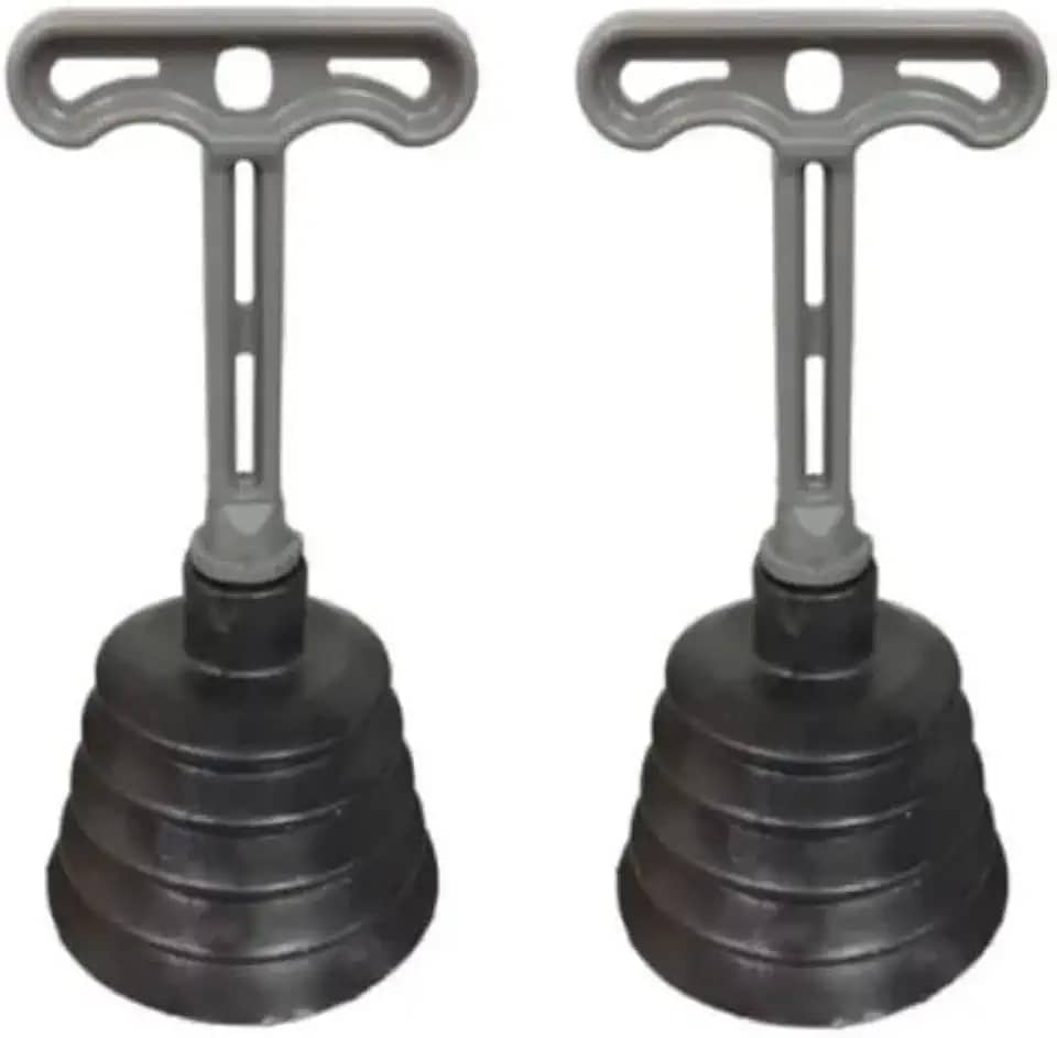 Kit 2 Desentupidor de Pia Sanfonado Reforçado em Borracha com Cabo Plástico – Alta Sucção e Vedação para Cozinha e Banheiro | Utilidades Domésticas | Desentupidor Sanfonado Potente e Durável