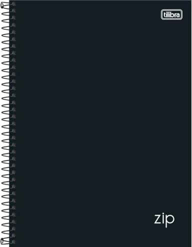 Tilibra - Tilibra ZIP - Caderno Espiral Capa Dura, 200x275mm, 80 Folhas, Negro