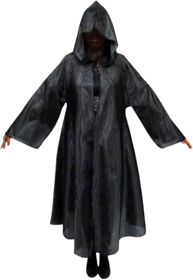 Fantasia de Mago Halloween Capa da Morte com Capuz Pânico Adulto
