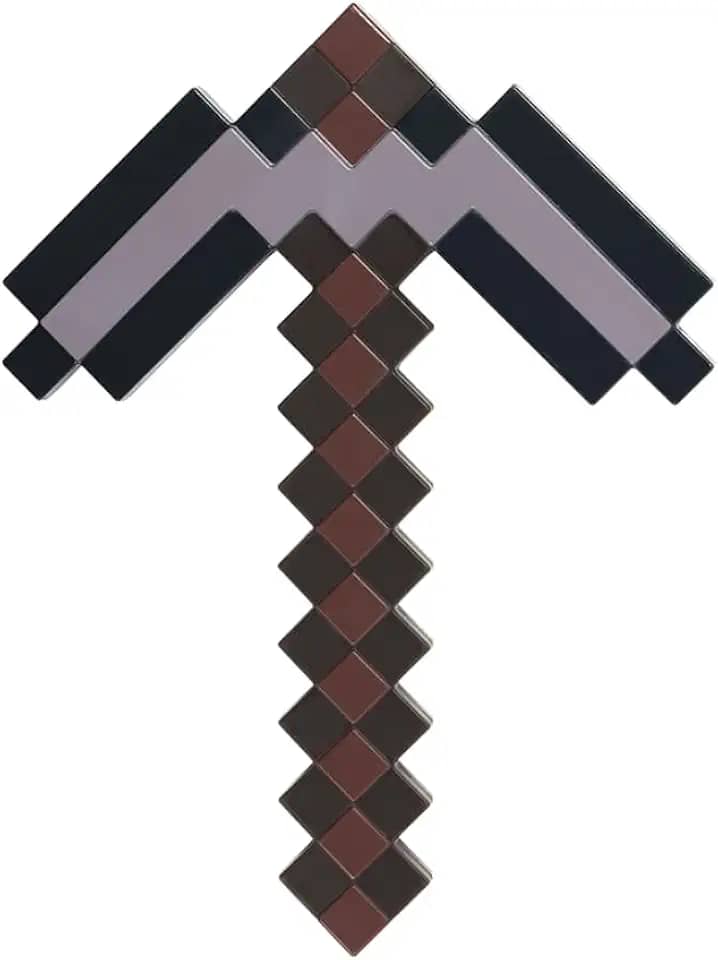 Minecraft Netherite Pickaxe Costume Accessory, Official Plastic Dress Up Prop, One Size