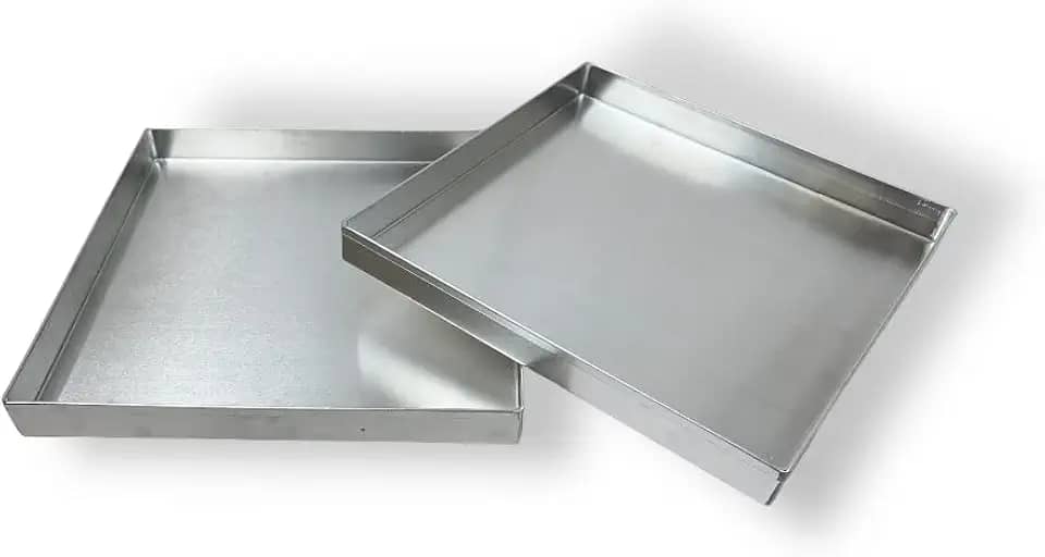 KIT 2 FORMAS ASSADEIRAS QUADRADAS BROWNIE 25X25X3 ALUMÍNIO