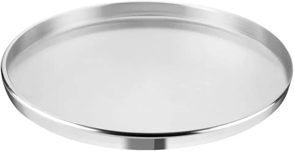 Assadeira de Pizza Rochedo Dura+ Polida 35cm, Alumínio Resistente, Alta Durabilidade, Bordas Laterais para Mais Praticidade e Livre de PFOA