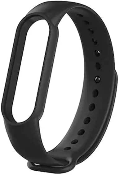 Pulseira extra compatível com relógio Xiaomi MI Band 5,6 e 7 - Cores qualidade premium silicone flexível (Preto)
