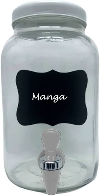 SUQUEIRA DE VIDRO DE 3 LITROS COM LOUSA E GIZ