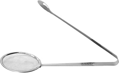 Mimo Style Escumadeira Para Fritura Com Pegador, Feita Inteiramente em Aço Inoxidável. Possui Rede Para Pegar o Alimento Mais Facilmente. Resistente, Durável e Prática, Perfeita Para Uso no Dia a Dia