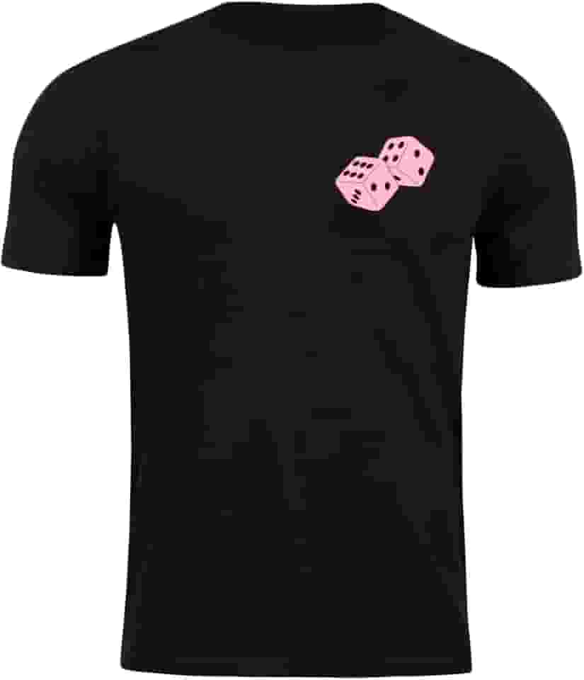 Camiseta algodão dadinhos rosa de bolso camisa blusa geek