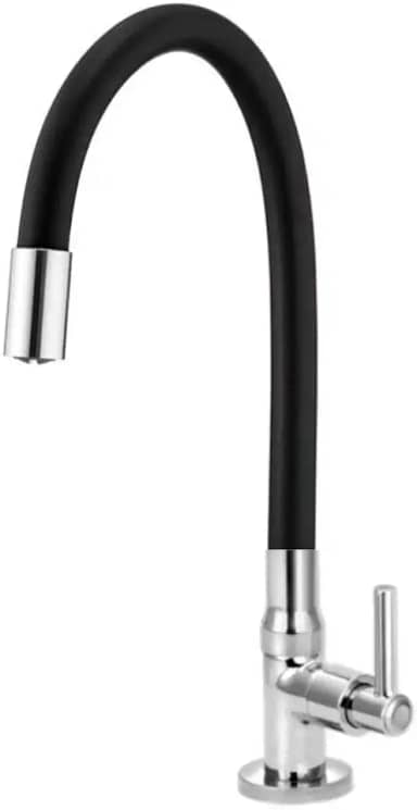Torneira para Cozinha de Mesa Bica Flexível Gourmet Preta