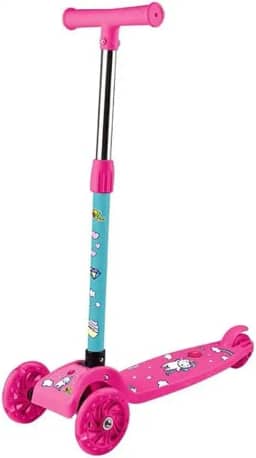 Patinete Infantil 3 Rodas com Luz Irado Dobrável e Altura Ajustável Rosa Linha Premium M5 Armarinhos