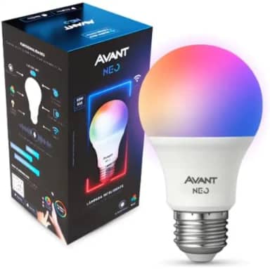 Lâmpada Inteligente Wi-Fi RGB Avant Neo 10W – Controle por Alexa e Google, RGB + Branco Quente e Frio, Bivolt, App Avant NEO