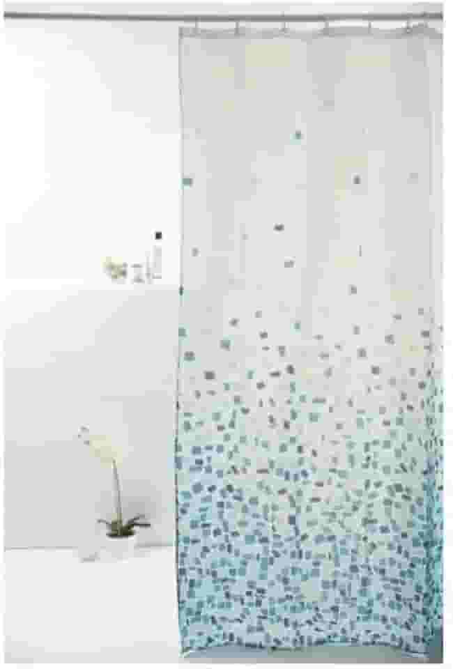 Cortina de Box em Poliéster Pastilha Azul-Celeste Pixel, 1,98m x1,80m