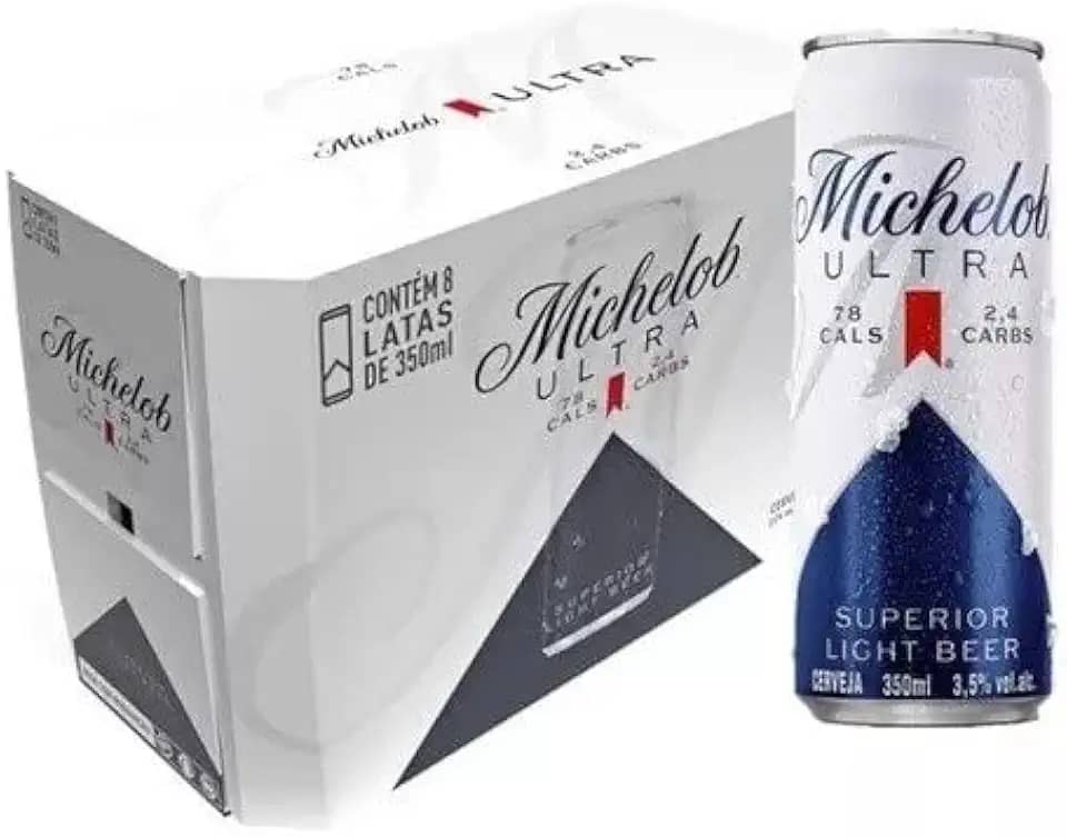 Cerveja Michelob Ultra Lata 350ml - Pack com 8 Unidades