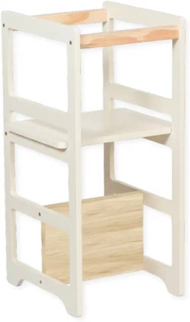 Torre De Aprendizagem Montessori 4 Em 1 Laqueada Off White Regula Altura