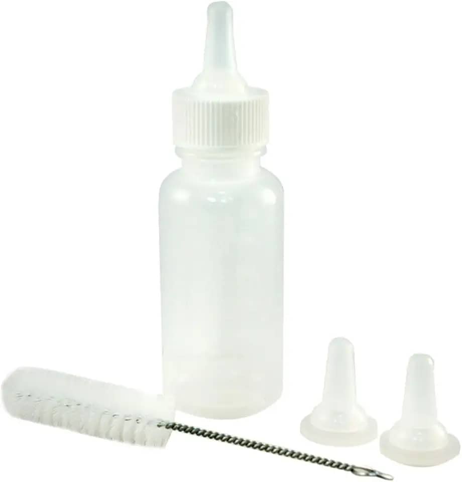 Kit Mamadeira para Filhotes Pet 50ml Bicos extras e Escovinha para Gatinhos Cachorros Aves