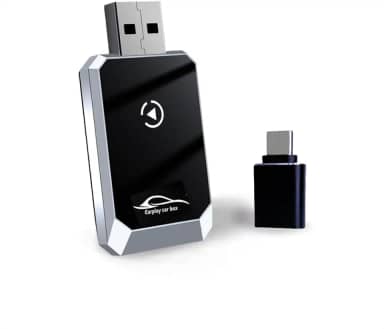 Adaptador CarPlay Android Auto 2 em 1 Sem Fio, Conversor Mini de CarPlay com Fio para Sem Fio Plug & Play, Conexão Rápida USB-A/C, Compatível com iPhone e a maioria dos modelos de veículos