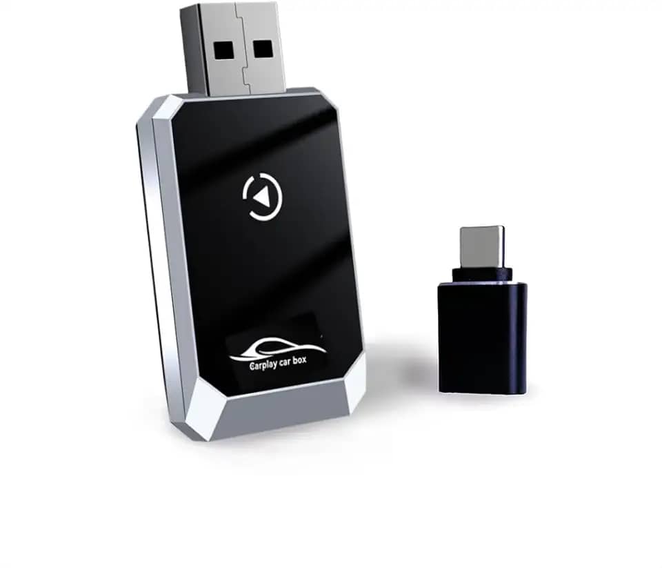 Adaptador CarPlay Android Auto 2 em 1 Sem Fio, Conversor Mini de CarPlay com Fio para Sem Fio Plug & Play, Conexão Rápida USB-A/C, Compatível com iPhone e a maioria dos modelos de veículos