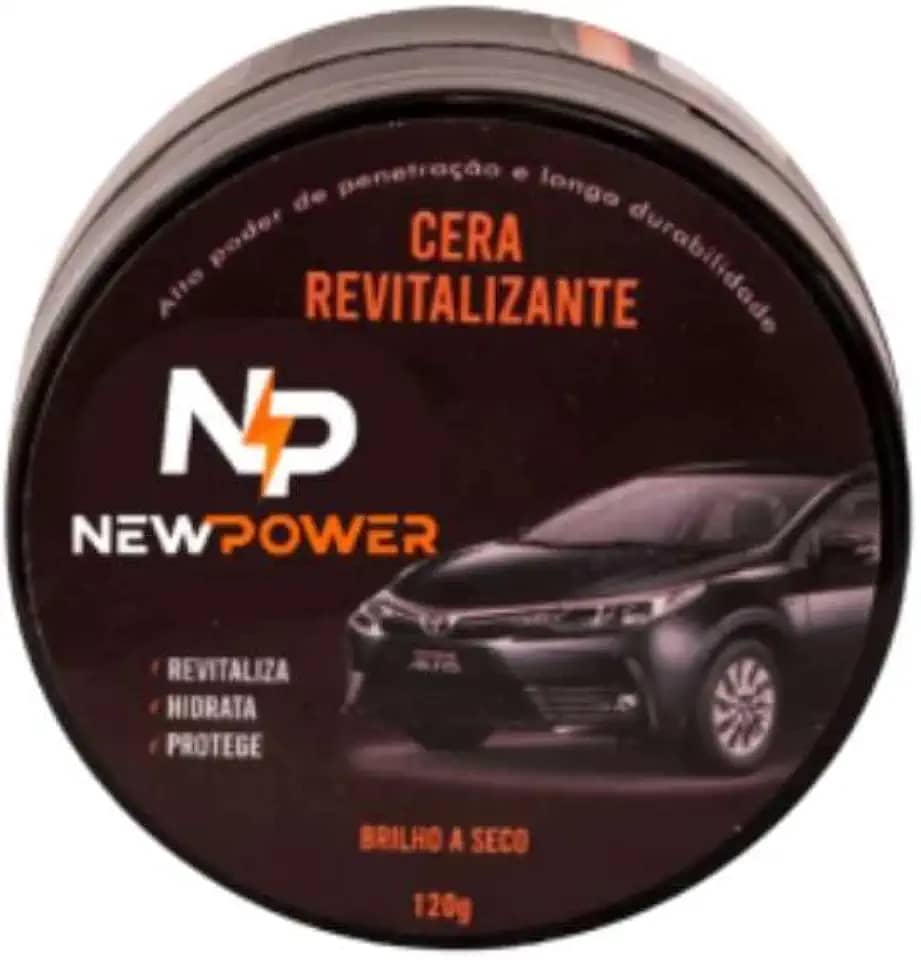 New Power Cera Revitalizadora para Plásticos, Proteção Interna e Externa, Renovação de Parachoques, Resultados Rápidos, Fácil Manuseio