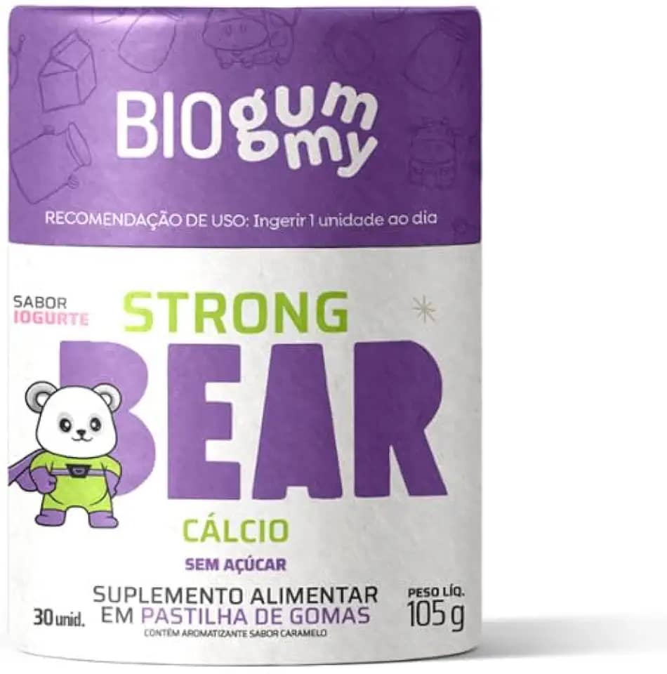 Strong Bear - Suplemento De Cálcio C/ 30 Gomas - Biogummy