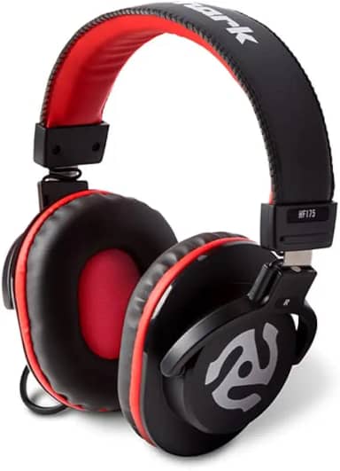 Headphone Numark para DJ HF175 com almofadas confortáveis para mixagem e cabo de 3m de extensão