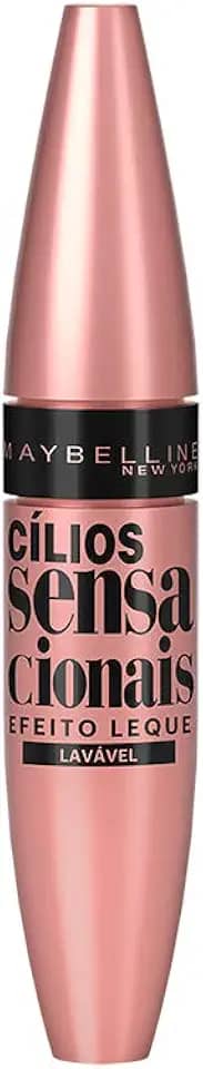Maybelline NY Cílios Sensacionais Máscara de Cílios Lavável, Efeito Leque com Volume e Definição, Longa Duração e Não Empelota, Cor Preto Intenso, 9,5ml
