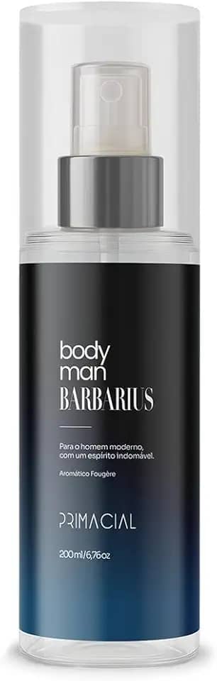 Body Splash BARBARIUS 200ml by Primacial - Fragrância Aromática com Notas de Bergamota e Sálvia