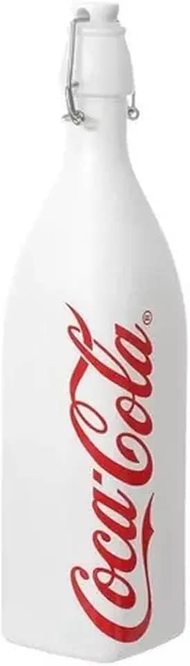 Coca-Cola - Garrafa quadrada de vidro hermétrica branca 1 Litro