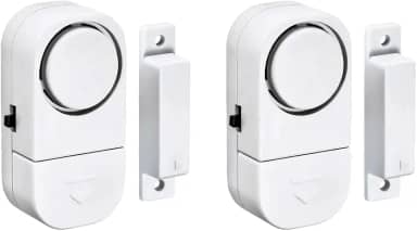 Kit 2 Alarme Sonoro P/ Portas e Janelas, Sem Fio + Bateria Branco