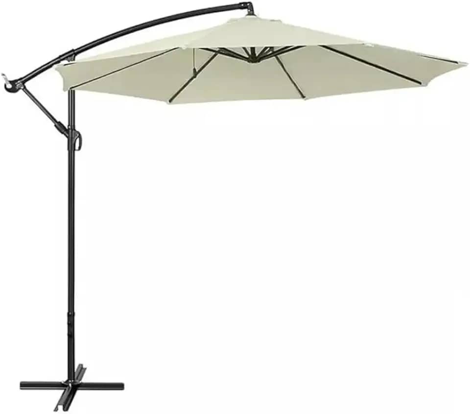 Ombrelone Lateral Suspenso 3m Alumínio com Manivela Cobertura em Poliéster Para Jardim e Varanda