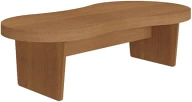 Mesa Centro tamburato curvo 50mm de espessura design orgânico, atual e exclusivo MAGNUM Cor Cinamomo - Artely