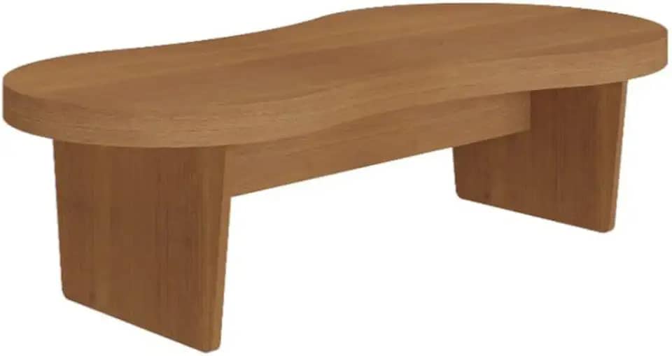 Mesa Centro tamburato curvo 50mm de espessura design orgânico, atual e exclusivo MAGNUM Cor Cinamomo - Artely