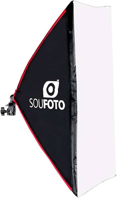 Softbox 50x70cm com Detalhes em Vermelho Sou Foto para Gravações de Vídeos e Estúdio Fotográfico