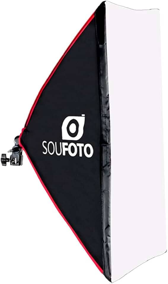 Softbox 50x70cm com Detalhes em Vermelho Sou Foto para Gravações de Vídeos e Estúdio Fotográfico