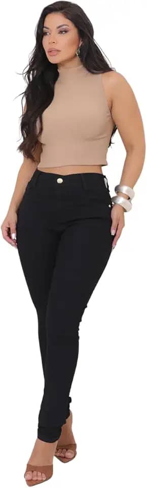 Calça Jeans Skinny Feminina Gaven Confortável Modeladora Cintura Alta Composição Premium em Algodão e Elastano