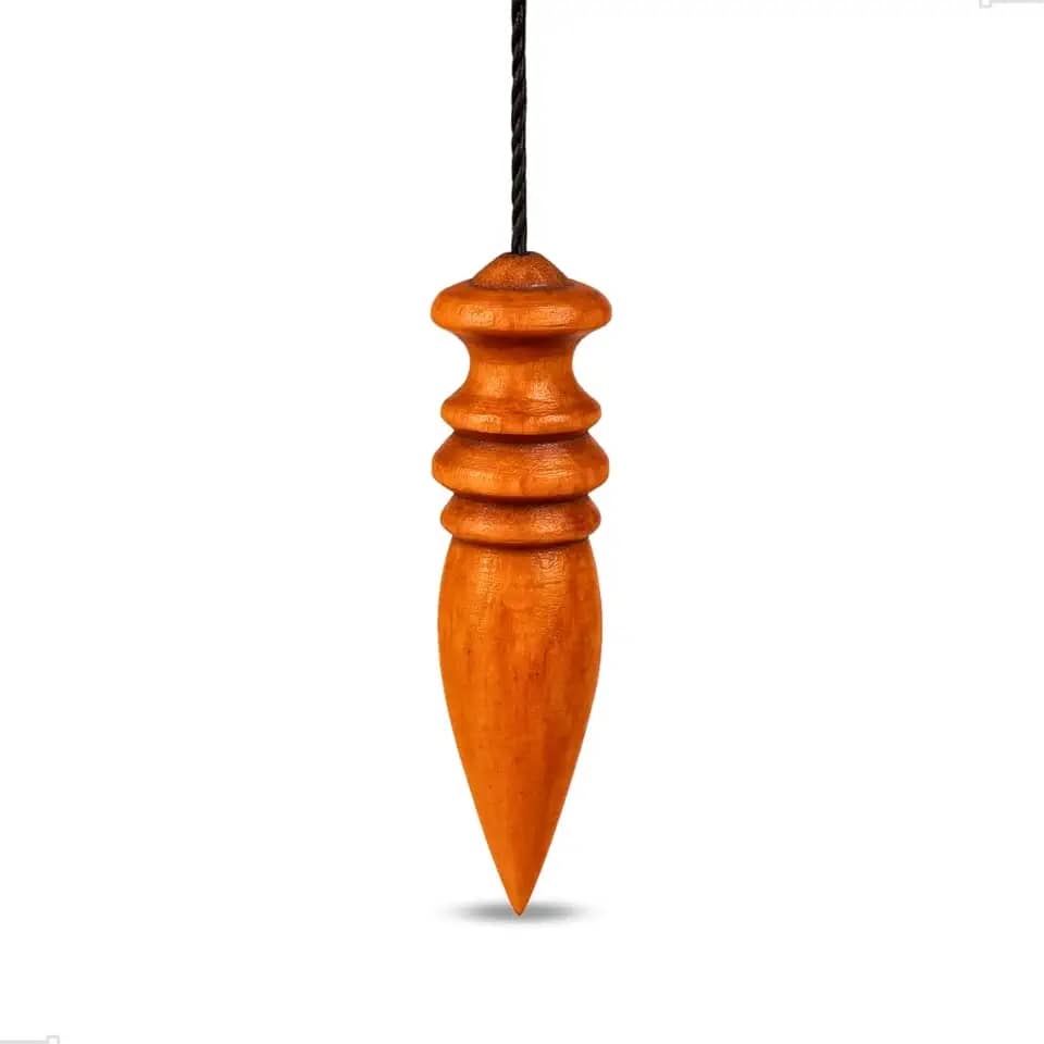 Cobre Store Artesanatos Pêndulo Egípcio de Madeira com Chumbo para Radiestesia, 15 cm
