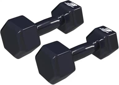 Rmg8 Fit - PAR HALTER 3KG EMBORRACHADO SEXTAVADO PRETO