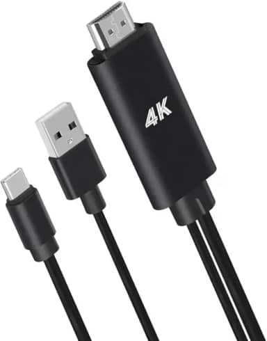Adaptador USB-C para HDMI 4K, Cabo Conversor MHL, Compatível com Celulares, Notebooks e MacBook, Plug & Play, BLACK/Silver