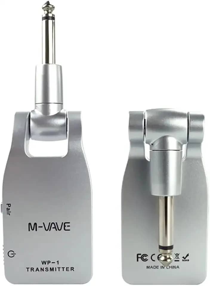 M-VAVE Sistema Sem Fio Profissional 2.4GHz para Guitarra e Baixo - Transmissão Digital 24bit/48KHz, Baixa Latência (<12ms), Alcance de 30m, Bateria Recarregável 7.5h, Compatível com Amplificadores
