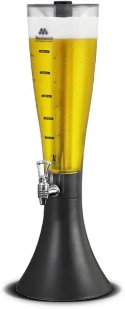Torre De Chopp – Marcbeer 3, 5 L Com Dois Tubos Marchesoni Marcbeer Transparente Com Preto No Voltagev
