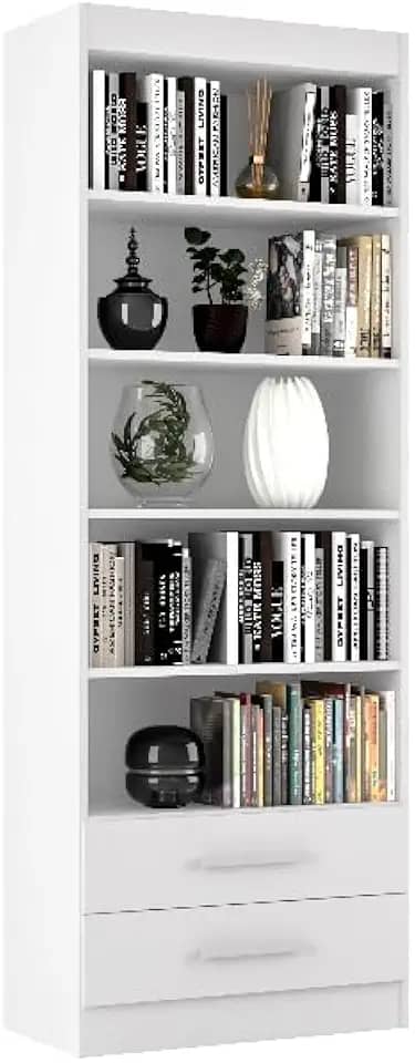 Estante Livreiro Multiuso Organizador com 2 Gavetas (BRANCO)