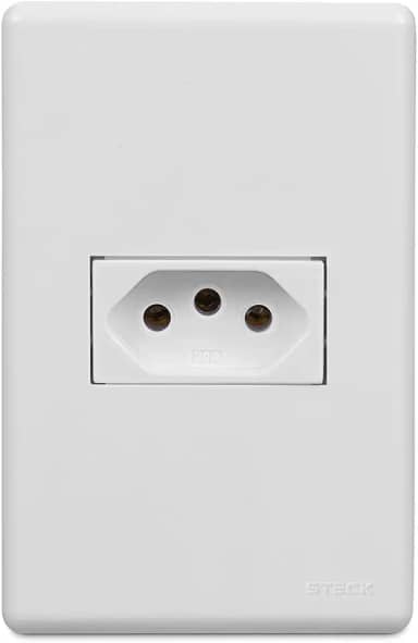 Conjunto 4x2 1 Toma 2p+t 20a 250v Horizontal Stella Steck Branco