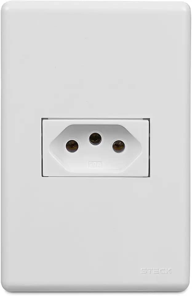 Conjunto 4x2 1 Toma 2p+t 20a 250v Horizontal Stella Steck Branco