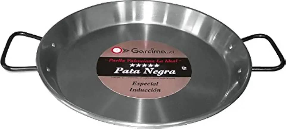 La Ideal_Forma de paella de aço polido, 42 cm