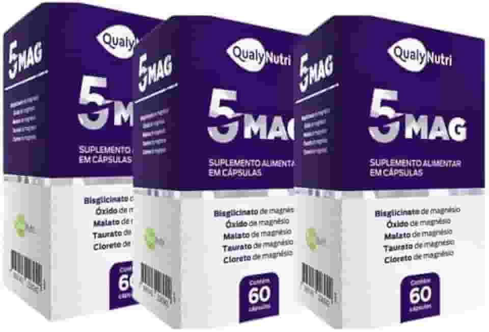 Combo 3x Magnésio 5MAG– 60 Cápsulas | Vitalidade, Relaxamento e Bem-Estar