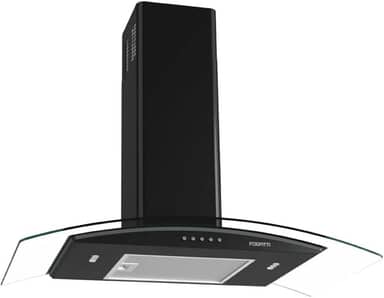 Coifa de Parede Vidro Curvo, Teclado Mecânico Fogatti, 80cm Black 110V