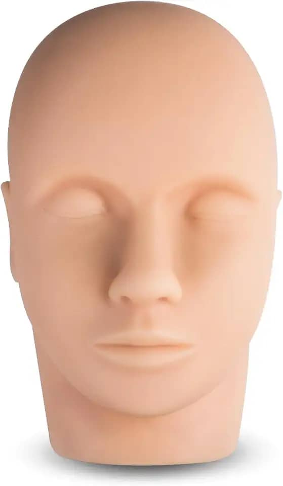 Manequim Cabeça Maleável Treino Cílios Sobrancelha Maquiagem