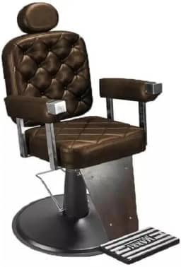 Cadeira de Barbeiro Marri Dubai, Cadeira Giratória e Reclinável para Barbearia e Salão de Beleza, Estrutura em Aço Reforçado, Estofamento Premium, Base em Metal e Apoio para Pés (Marrom Croco)