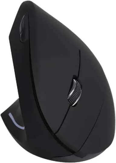 Mouse Vertical Sem Fio Ergonômico para Canhotos com 5 Botões e Ajuste de DPI
