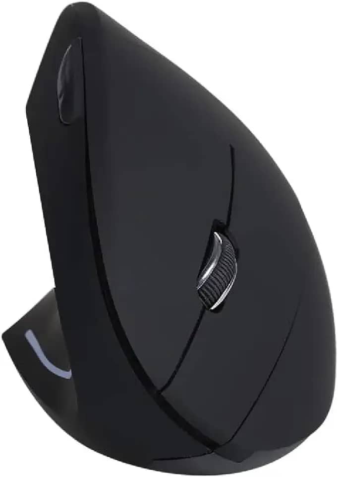 Mouse Vertical Sem Fio Ergonômico para Canhotos com 5 Botões e Ajuste de DPI