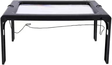 Generic Lupa grande com luz de LED, ampliador de leitura retangular portátil dobrável para mesa com iluminação de LED, lupa de leitura retangular portátil para baixa visão, idosos