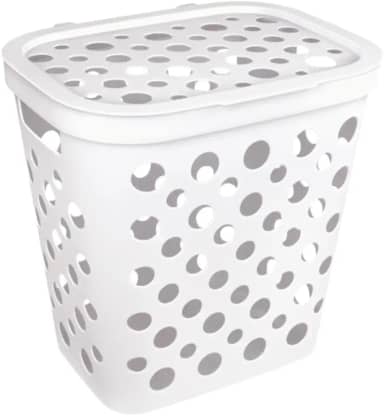 Cesto p/Roupas Usual 30L Ventilado Com Tampa Cores (Branco)